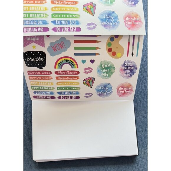 Bee Creative 9 X 12 Sketchbook Set 12 Gel Pens & Fun Stickers Artist Gift Crafts - Picture 10 of 11
